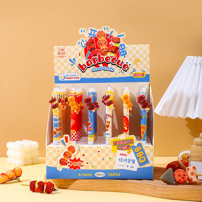 Wholesale Plastic Fun Button Neutral Black Pen